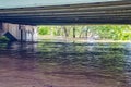 Roanoke River High Water under a Bridge - Hurricane Florence in 2018